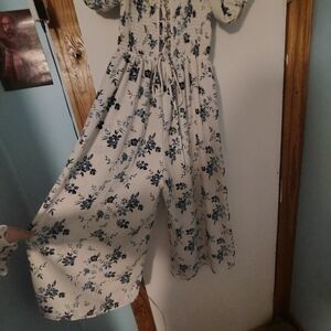 Floral Blue and White Maxi Dress